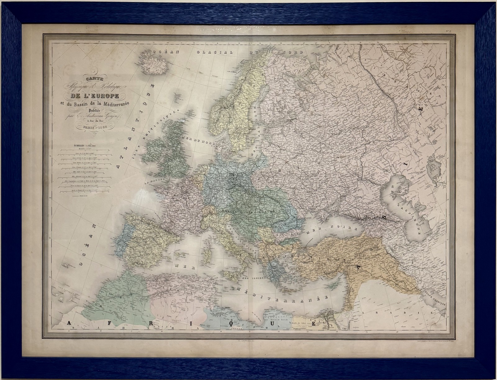 Carte physique et politique de l'Europe